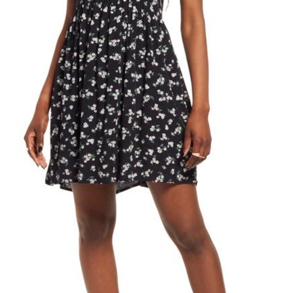 BP Black Printed Babydoll Minidress size small NWT - Picture 3 of 10